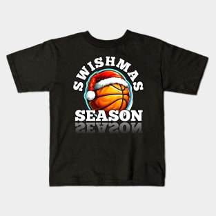 Swishmas Basketball Christmas Kids T-Shirt